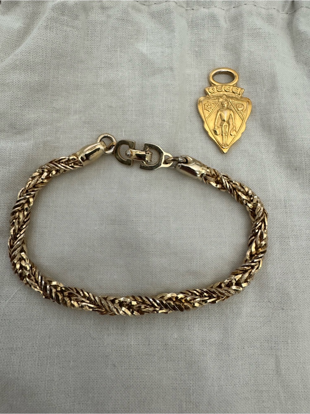 Vintage Christian Dior bracelet and Vintage Gucci Bag Charm